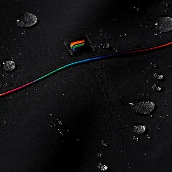 NEW Fabletics Method 2-pocket scrub top RARE Black reflective Rainbow XS - Picture 2 of 8